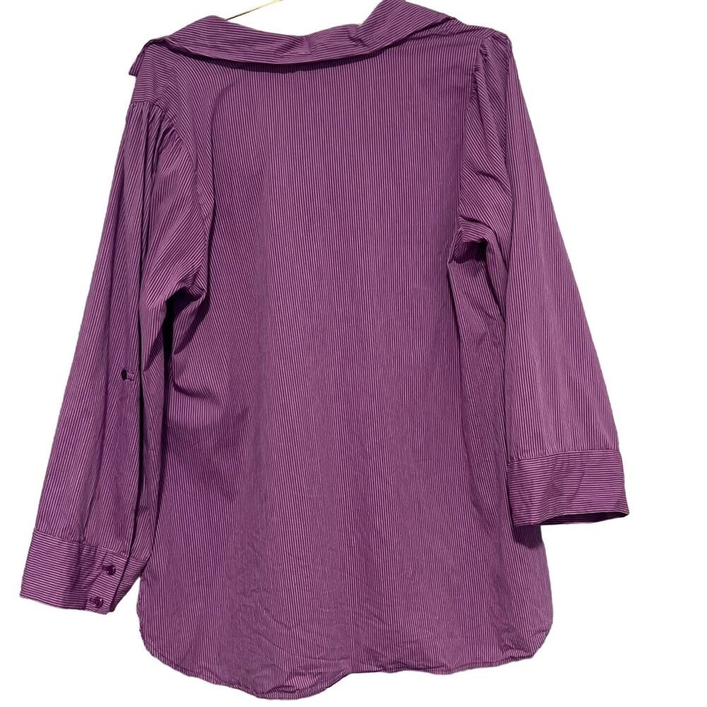 Lane Bryant  Purple White Striped Tunic Blouse Size 14/16